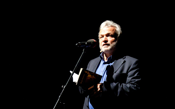 Nedim Gürsel reading in Prague, photo Petr Machan, PWF 2011